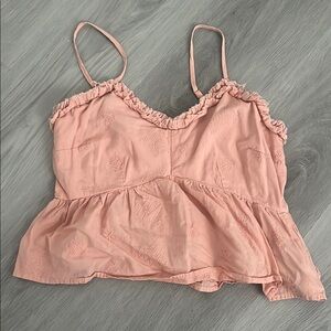 Women's Pink Ruffled Top